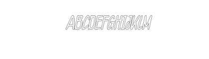 RabitHouse Outline slant.otf Font UPPERCASE