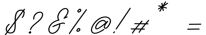 Radhion Signature Font OTHER CHARS