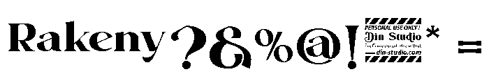 Rakeny Personal Use Only Reg Font OTHER CHARS