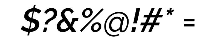 Raleway SemiBold Italic Font OTHER CHARS