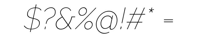 Raleway Thin Italic Font OTHER CHARS