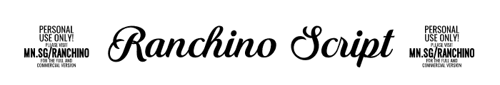 Ranchino Script Bold PERSONAL Regular Font OTHER CHARS