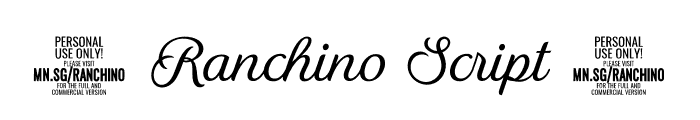Ranchino Script Thin PERSONAL Regular Font OTHER CHARS
