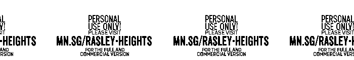Rasley Heights PERSONAL USE Regular Font OTHER CHARS