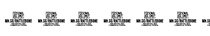 Rattlebone PERSONAL USE PERSONAL USE ONLY Font OTHER CHARS
