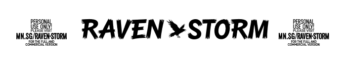 Raven Storm PERSONAL USE Regular Font OTHER CHARS