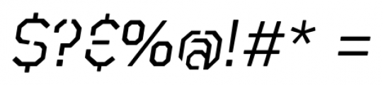 Raker Display Stencil Italic Font OTHER CHARS