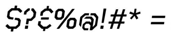 Raker Display Stencil Medium Italic Font OTHER CHARS