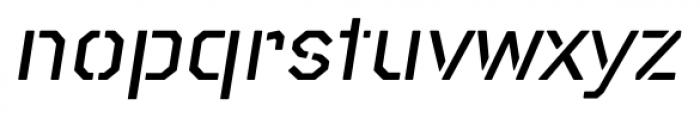Raker Display Stencil Medium Italic Font LOWERCASE