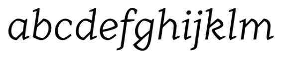 Range Serif Light Italic Font LOWERCASE