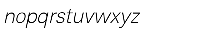 Rabon Grotesk Extra Light Italic Font LOWERCASE