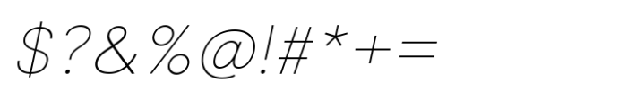 Rabon Grotesk Thin Italic Font OTHER CHARS