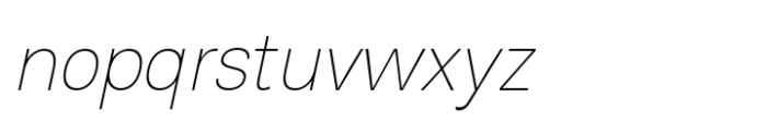 Rabon Grotesk Thin Italic Font LOWERCASE