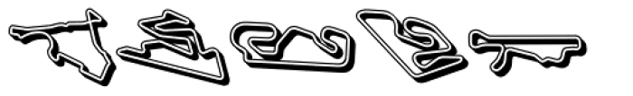 Racetracks Europe Africa 3 D Font OTHER CHARS