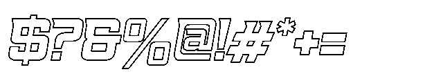 Racing 58 Slanted Inliner Font OTHER CHARS