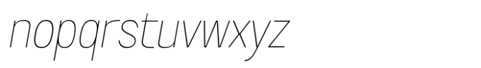 Radadawa Thin Expanded Italic Font LOWERCASE