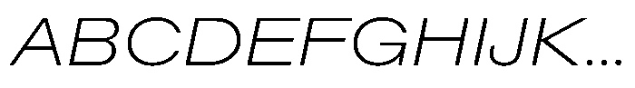 Radianz Extra Light Wide Italic Font UPPERCASE