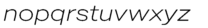 Radianz Extra Light Wide Italic Font LOWERCASE