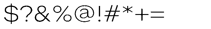 Radianz Extra Light Wide Font OTHER CHARS