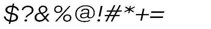 Radianz Light Wide Italic Font OTHER CHARS