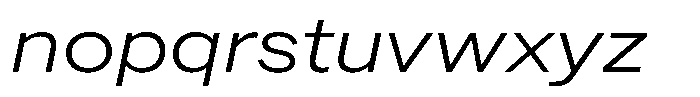 Radianz Light Wide Italic Font LOWERCASE