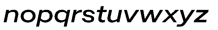 Radianz Medium Wide Italic Font LOWERCASE