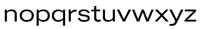 Radianz Regular Wide Font LOWERCASE