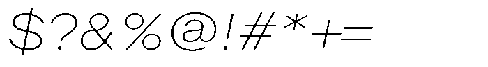 Radianz Thin Wide Italic Font OTHER CHARS