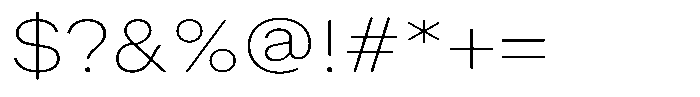 Radianz Thin Wide Font OTHER CHARS