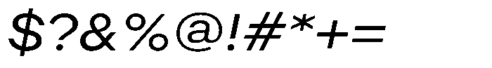 Radianz Wide Italic Font OTHER CHARS