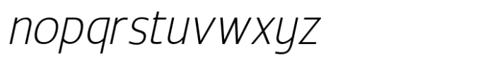 Radicle Thin Condensed Oblique Font LOWERCASE