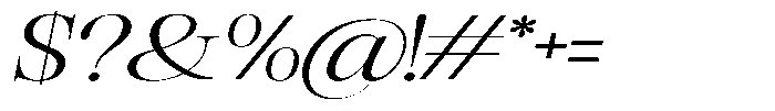 Rafiela Expanded Italic Font OTHER CHARS