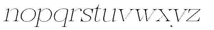 Rafiela Thin Expanded Italic Font LOWERCASE