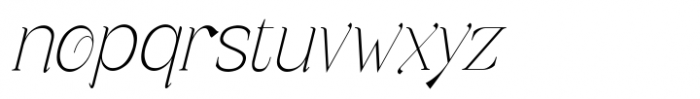 Ragiel Thin Italic Font LOWERCASE