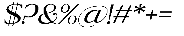 Ragmont Serif Expanded Italic Font OTHER CHARS