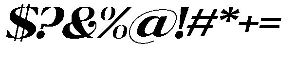 Ragmont Serif Extra Bold Expanded Italic Font OTHER CHARS