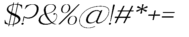 Ragmont Serif Extra Light Expanded Italic Font OTHER CHARS