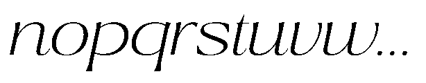 Ragmont Serif Extra Light Expanded Italic Font LOWERCASE