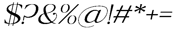 Ragmont Serif Light Expanded Italic Font OTHER CHARS