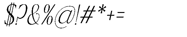 Ragmont Serif Thin Condensed Italic Font OTHER CHARS
