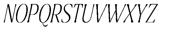 Ragmont Serif Thin Condensed Italic Font UPPERCASE