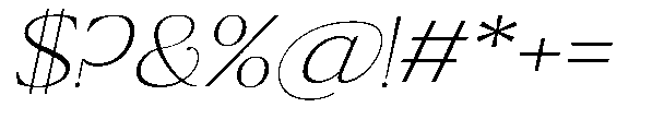 Ragmont Serif Thin Expanded Italic Font OTHER CHARS