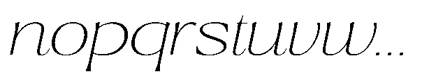 Ragmont Serif Thin Expanded Italic Font LOWERCASE