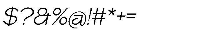 Ragtev Thin Italic Font OTHER CHARS