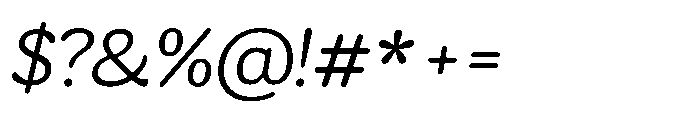 Ragu Extralight Italic Font OTHER CHARS