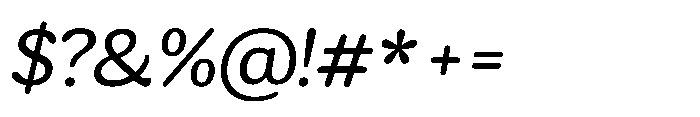Ragu Light Italic Font OTHER CHARS