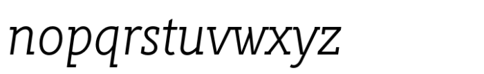 Rahere Slab Light Italic Font LOWERCASE