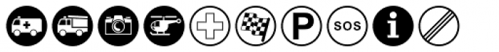 Rally Symbols 2D Signs Font LOWERCASE