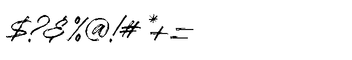 Ramble Hand Font OTHER CHARS