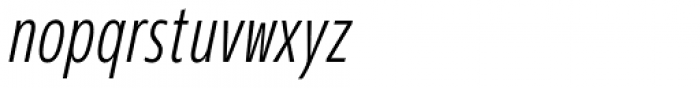 Ramston Thin Condensed Italic Font LOWERCASE